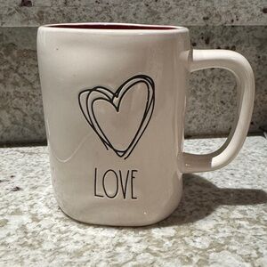 Rae Dunn White Love Mug with Heart Motif